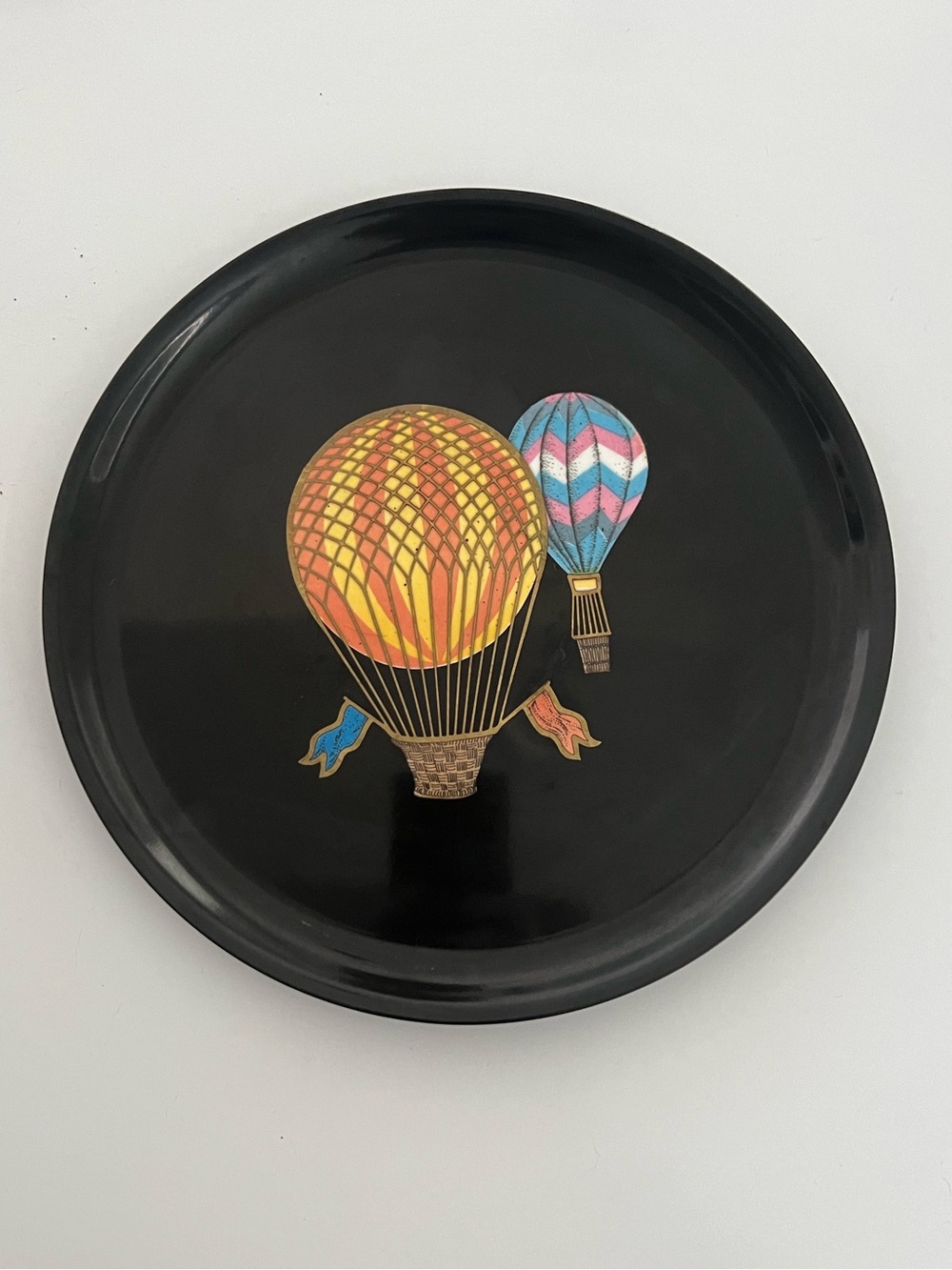 Vintage Mid-Century Couroc of Monterey Hot Air Balloon Serving Tray / Plate